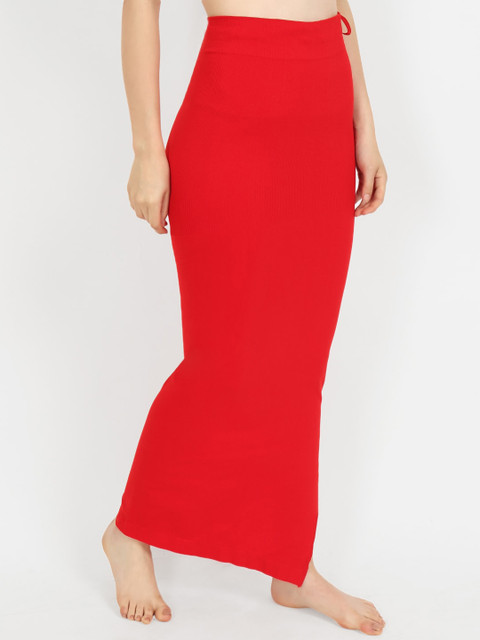 Beau Design Women Red Solid Knitted Saree Shapewear - Image 2