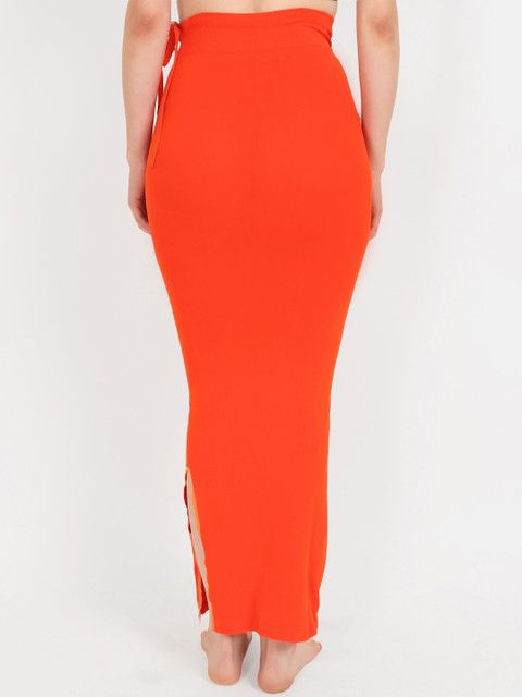 Beau Design Women Orange Solid Saree Shapewear - Image 4