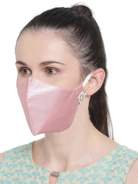 VASTRAMAY Unisex Pack Of 3 Solid 3-Ply Reusable Cloth Masks - Image 5