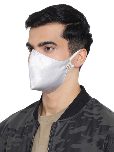 VASTRAMAY Unisex Pack Of 3 Solid 3-Ply Reusable Cloth Masks - Image 7