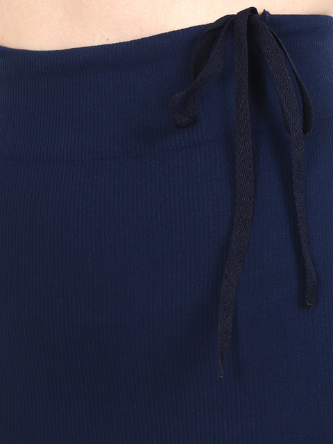 Beau Design Women Navy Blue Solid Saree Shapewear - Image 6