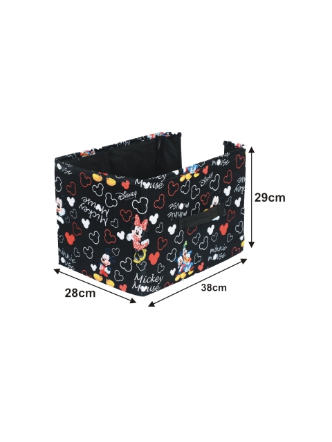 Kuber Industries Set Of 4 Black & Red Disney Mickey Print Foldable Cloth Storage Boxes With Handle - Image 7