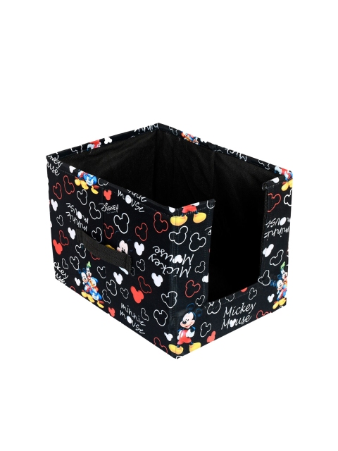 Kuber Industries Set Of 4 Black & Red Disney Mickey Print Foldable Cloth Storage Boxes With Handle - Image 3
