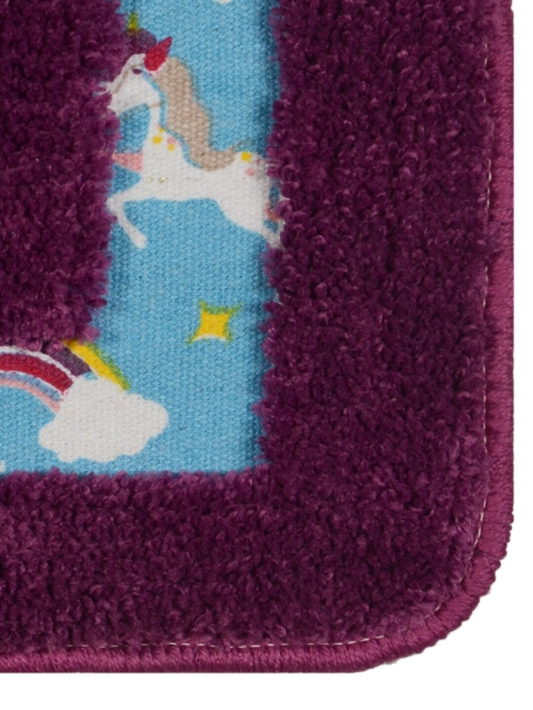Saral Home Blue & Purple Unicorn Printed Bed Runner - Image 3