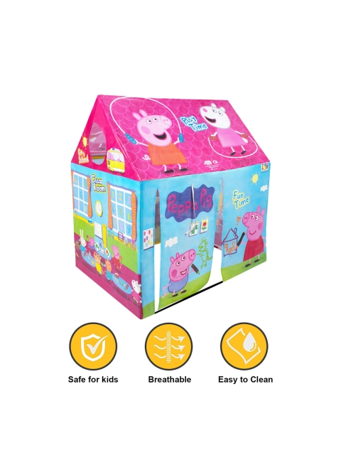 Peppa Pig Kids Pink & Blue Printed Water Proof Kids Play Tent House - Image 6