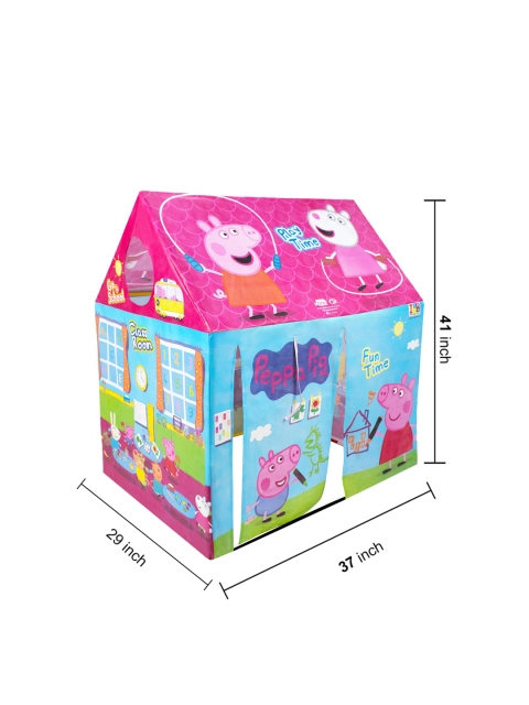 Peppa Pig Kids Pink & Blue Printed Water Proof Kids Play Tent House - Image 7