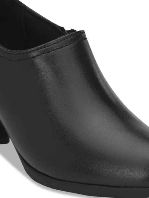 Delize Women Black Solid Formal Block Heeled Pumps - Image 5