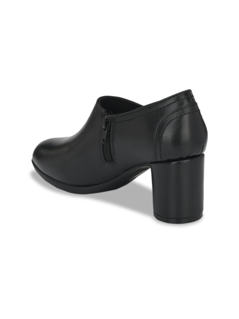 Delize Women Black Solid Formal Block Heeled Pumps - Image 2