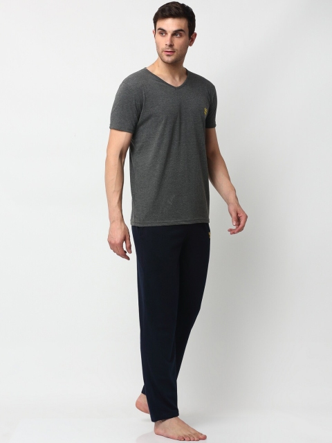 MACK JONNEY Men Grey & Black Solid Night suit - Image 3