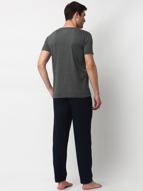 MACK JONNEY Men Grey & Black Solid Night suit - Image 4