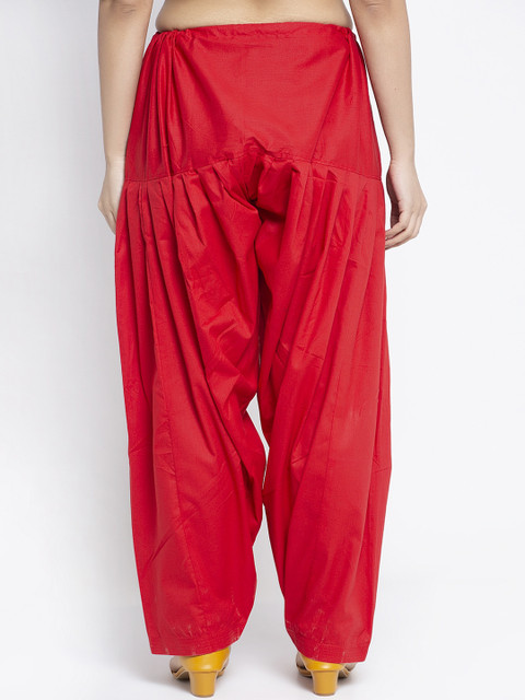 GRACIT Women Red & Blue Pack Of 2 Solid Cotton Salwars - Image 4