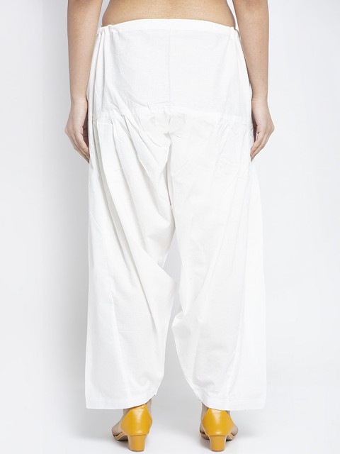 GRACIT Women Pack Of 2 White & Navy Blue Solid Salwars - Image 3