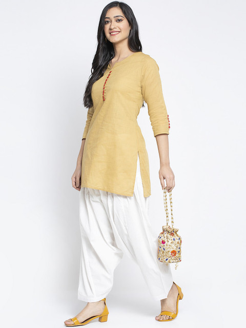 GRACIT Women Pack Of 2 White & Navy Blue Solid Salwars - Image 5