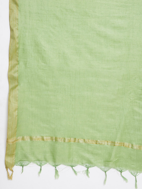 Clora Creation Green Solid Dupatta - Image 2