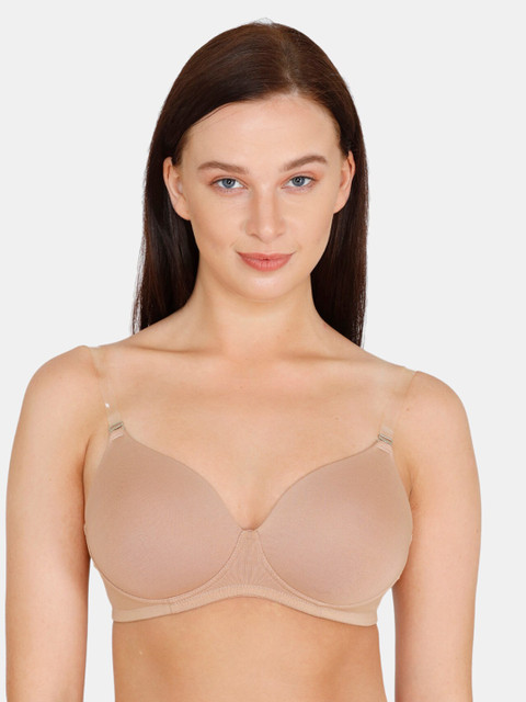 Zivame Beige Solid Non-Wired Lightly Padded T-shirt Bra ZI10ISCORE0NUDE