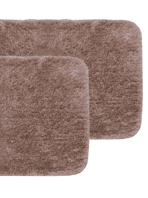 BIANCA Set Of 2 Brown 1850 GSM Anti-Skid Ultra-Soft Fluffy Bath Rugs - Image 3