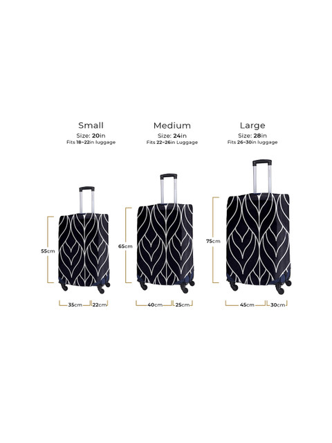 Cortina Black Printed Set of 2 Trolley Bag cover - Image 5