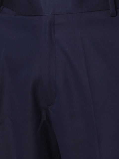 Wintage Men Navy Blue Solid Bandhgala Formal Two-Piece Suit - Image 3