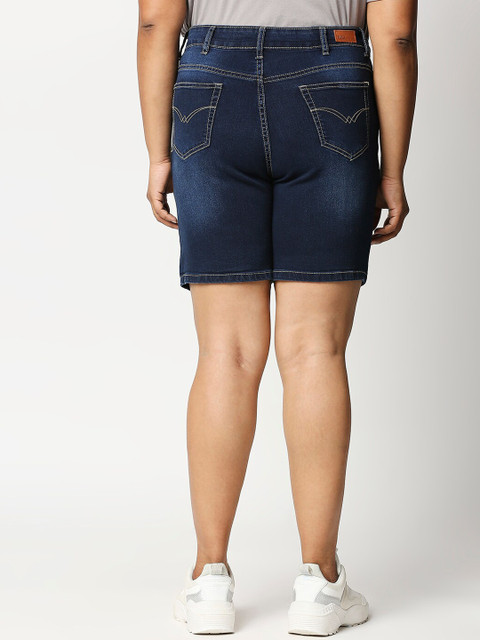 ZUSH Women Navy Blue Solid Regular Fit Regular Shorts - Image 4