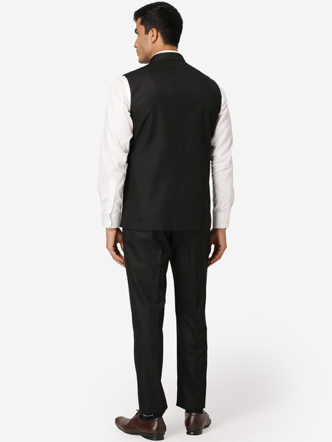 Wintage Men Black Solid Two-Piece Formal Suit - Image 5