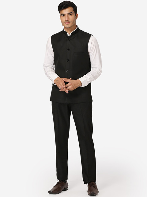 Wintage Men Black Solid Two-Piece Formal Suit - Image 6