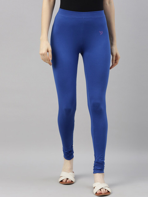 TWIN BIRDS Women Blue Solid Churidar-Length Leggings
