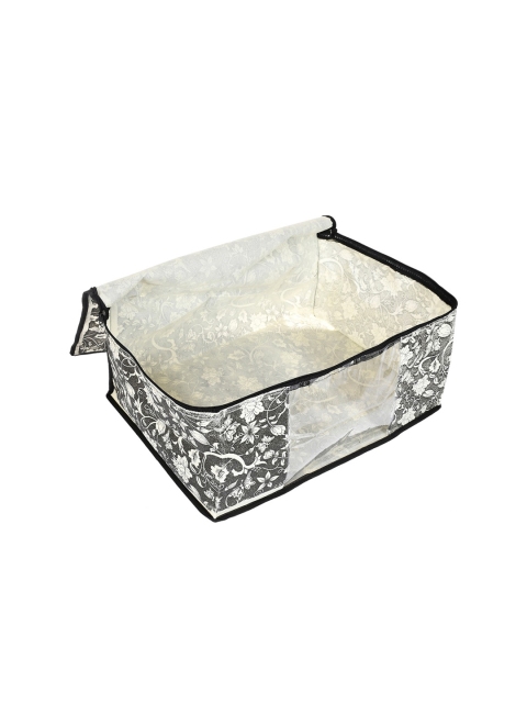 Kuber Industries Set of 3 Black & White Metallic Printed Clothes Organisers - Image 3