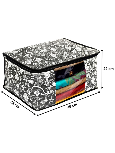 Kuber Industries Set of 3 Black & White Metallic Printed Clothes Organisers - Image 6