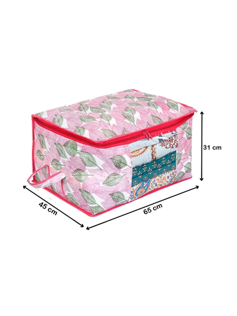Kuber Industries Set of 6 Pink & Green Metallic Printed Cloth Organisers - Image 6
