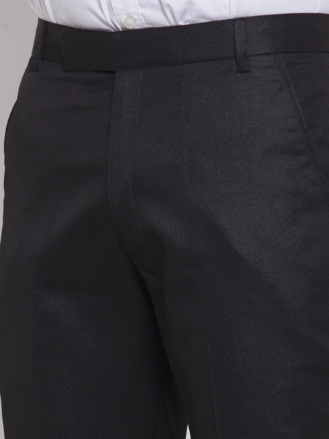 Wintage Men Black Solid Single-Breasted Formal Suit - Image 3