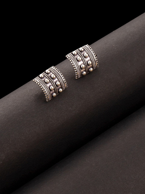 Voylla Silver-Toned Contemporary Studs