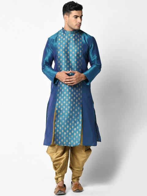 DEYANN Men Blue Woven Design Kurta - Image 6