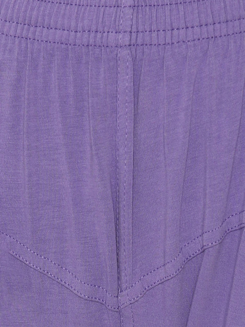 Vami Women Violet Solid Churidar-Length Stretchable Leggings - Image 6