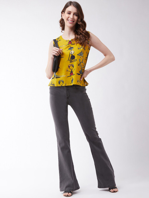 InWeave Mustard Yellow & Blue A-Line Top - Image 6