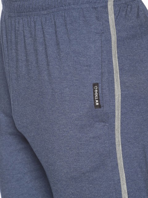 Dollar Men Blue Solid Cotton Track Pants - Image 5