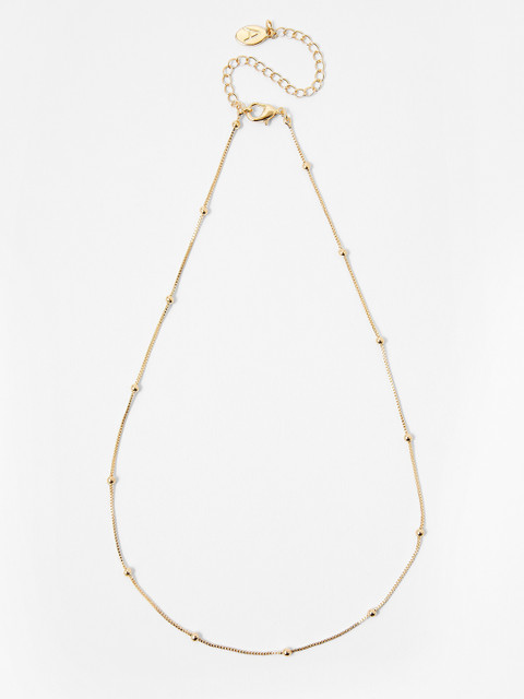 Accessorize London Gold-Toned Metal Gold-Plated Beaded Chain Necklace