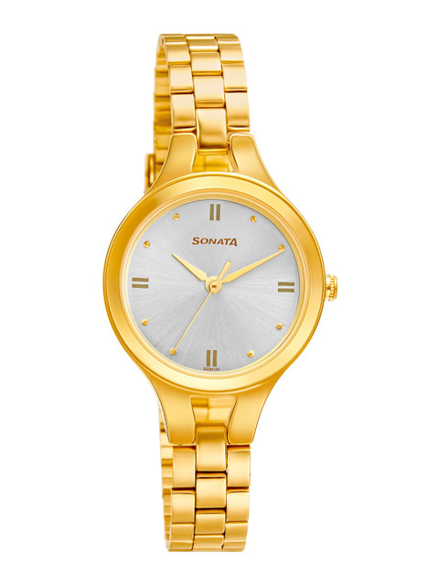 Buy Sonata Gold Edit Quartz Analog With Silver Dial Watch For Women Nt8176ym01 - - Accessories for Women - Image 2