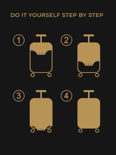 Cortina Set Of 2 Blue Printed Trolley Bag Cover - Image 6