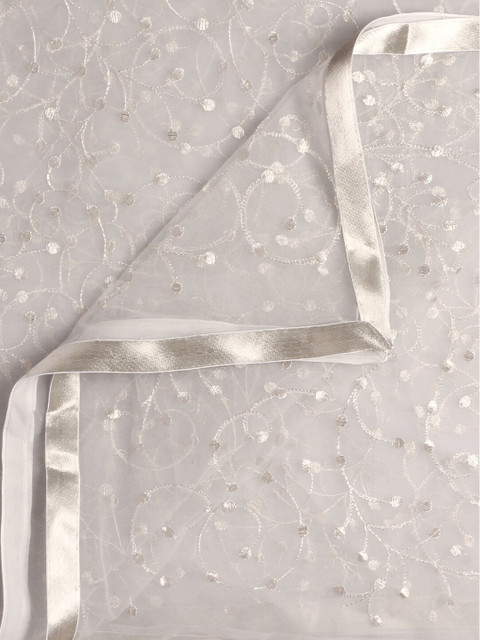 Dupatta Bazaar Silver Embroidered Dupatta with Thread Work - Image 3
