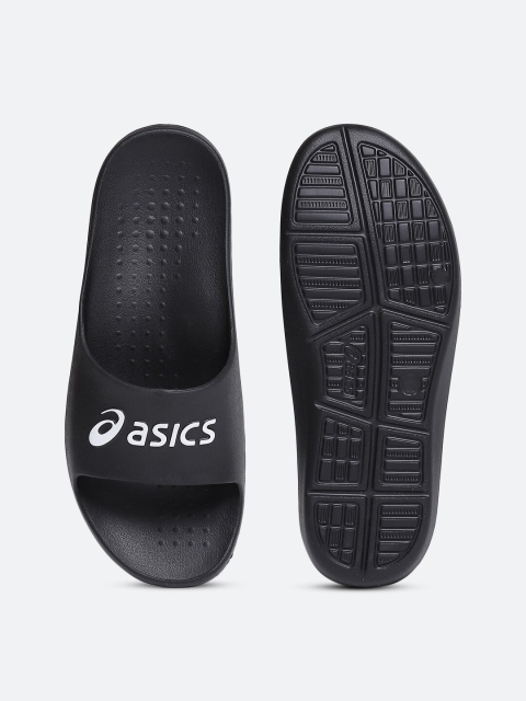 ASICS As001 Unisex Black White Printed Sliders - Image 4