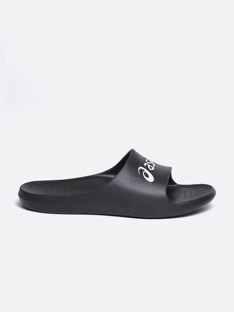 ASICS As001 Unisex Black White Printed Sliders - Image 3
