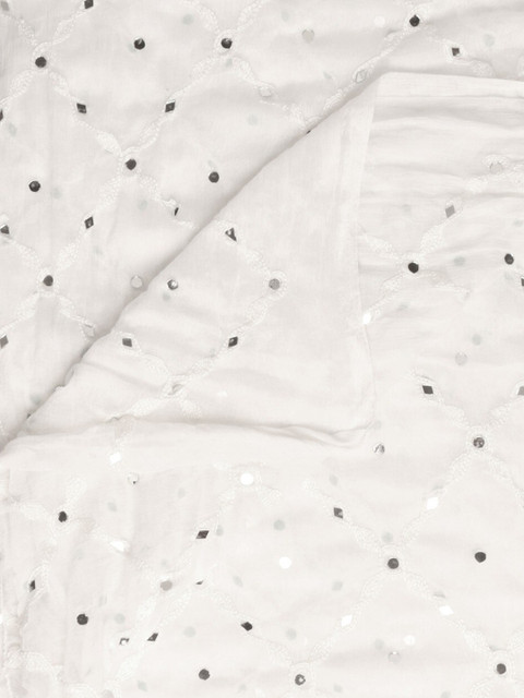 Dupatta Bazaar White Ethnic Motifs Embroidered Dupatta - Image 3