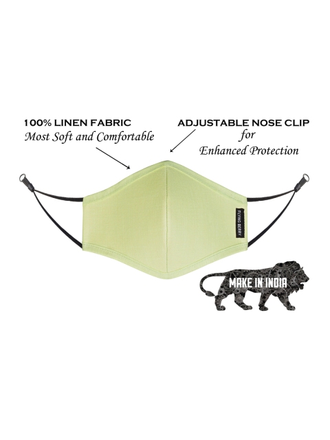 FLYING BERRY Unisex Pack Of 3 Solid 3-Ply Reusable Anti Pollution Linen N95 Masks - Image 4