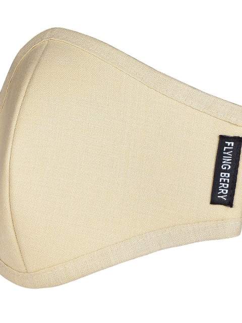 FLYING BERRY Unisex Pack Of 5 Solid 3-Ply Reusable Anti Pollution Linen N95 Masks - Image 5