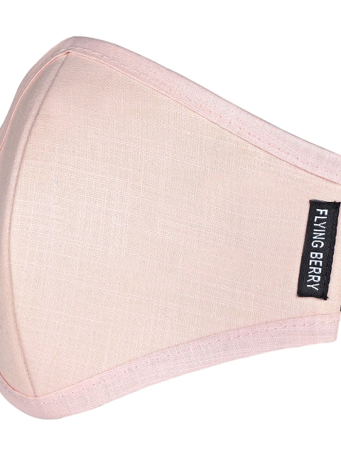 FLYING BERRY Unisex Pink Pack Of 3 Solid 3-Ply Reusable Anti Pollution Linen N95 Masks - Image 4