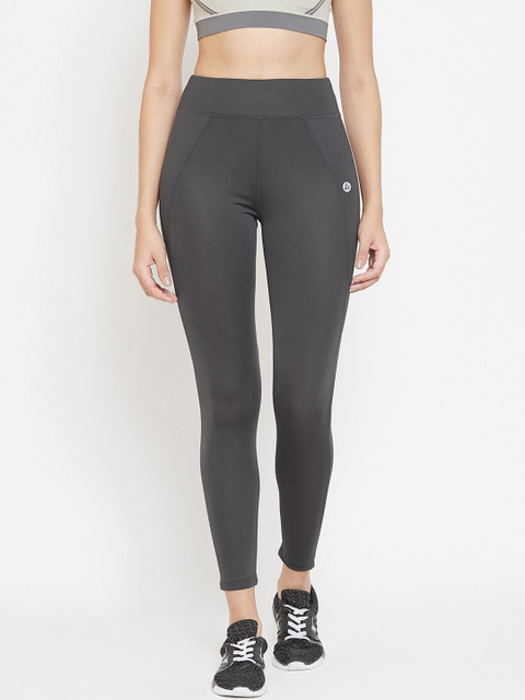 ATHLISIS Women Grey Solid Performance Quick Dry Training Tights