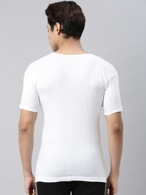 VIP Men Pack Of 4 White Solid Cotton Innerwear Vest - Image 4
