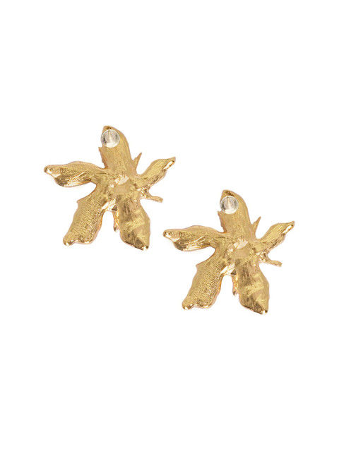 JOKER & WITCH Gold-Toned Floral Studs Earrings - Image 3