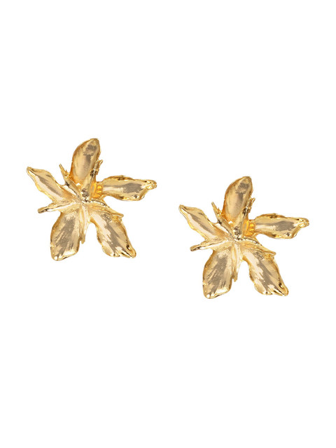 JOKER & WITCH Gold-Toned Floral Studs Earrings - Image 2