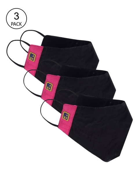 Balista Adults Pack Of 3 Solid 4-Ply Reusable Cotton Cloth Masks